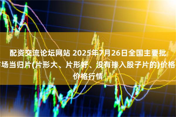 配资交流论坛网站 2025年7月26日全国主要批发市场当归片(片形大、片形好、没有掺入股子片的)价格行情
